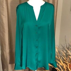 Ann Taylor long sleeve Green Blouse